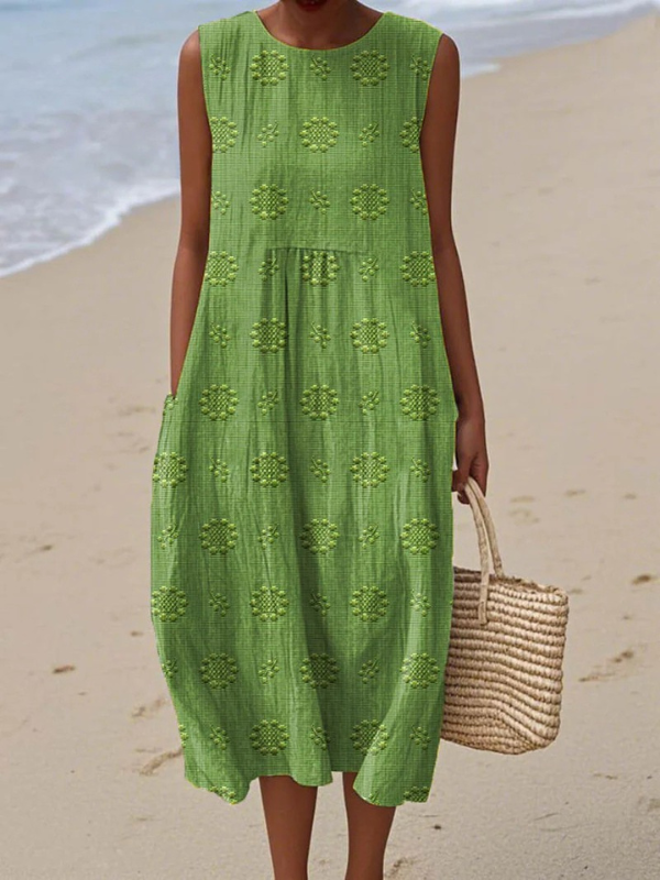 Rose™ Besticktes Midi-Kleid
