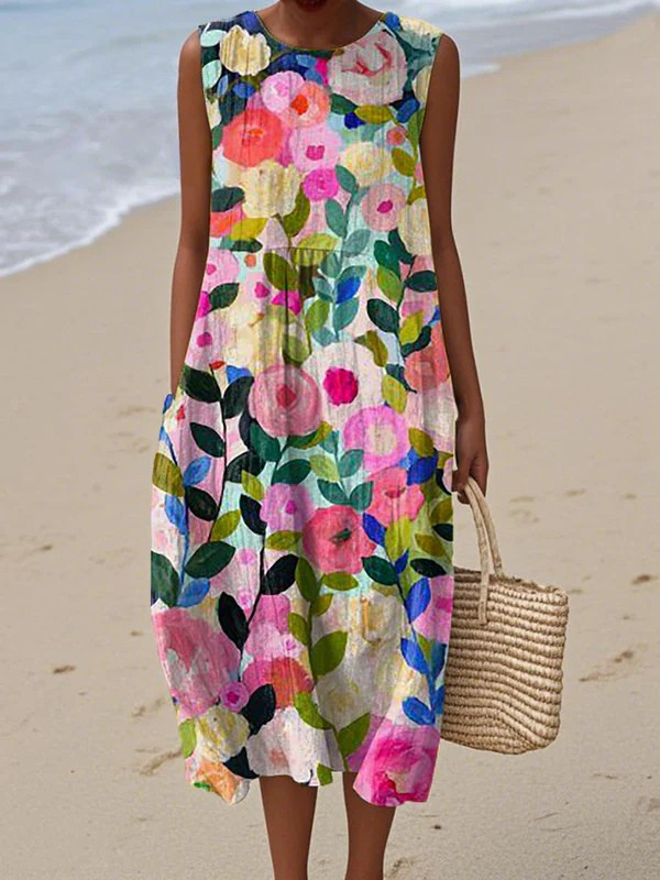 Ava™ Blumen-Midi-Kleid