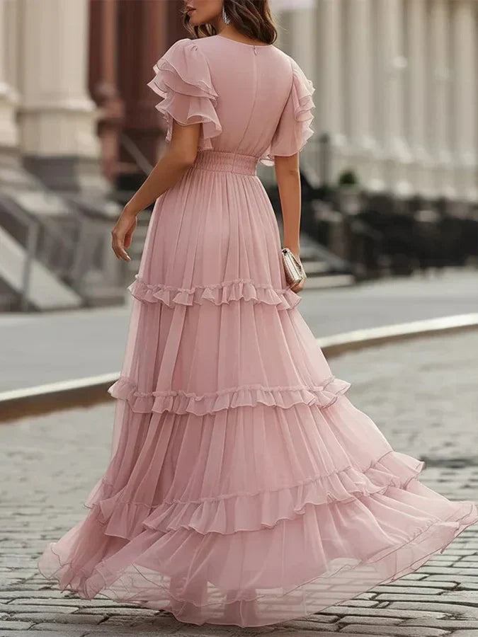 Zoe | Elegantes Maxikleid für die Hochzeit in Hellrosa