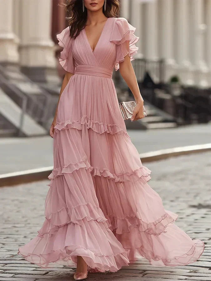 Zoe | Elegantes Hochzeitsmaxikleid in Hellrosa