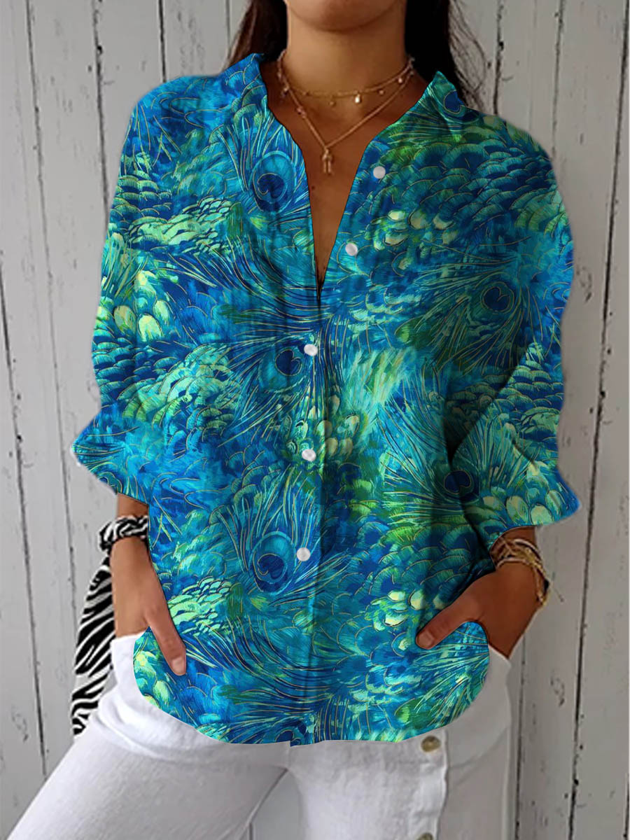 Florina | Pfauen Eleganz Bluse