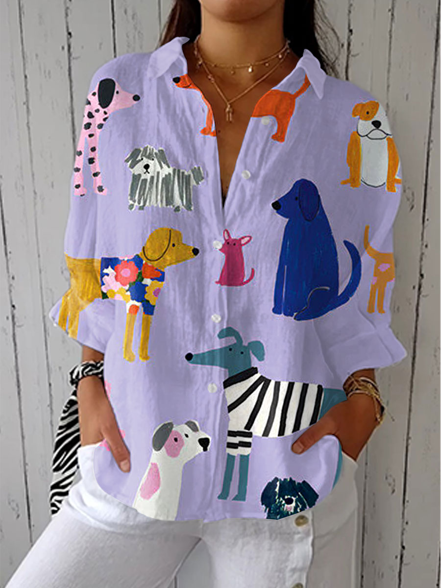 Florenz | Verspielt Hunde Bluse