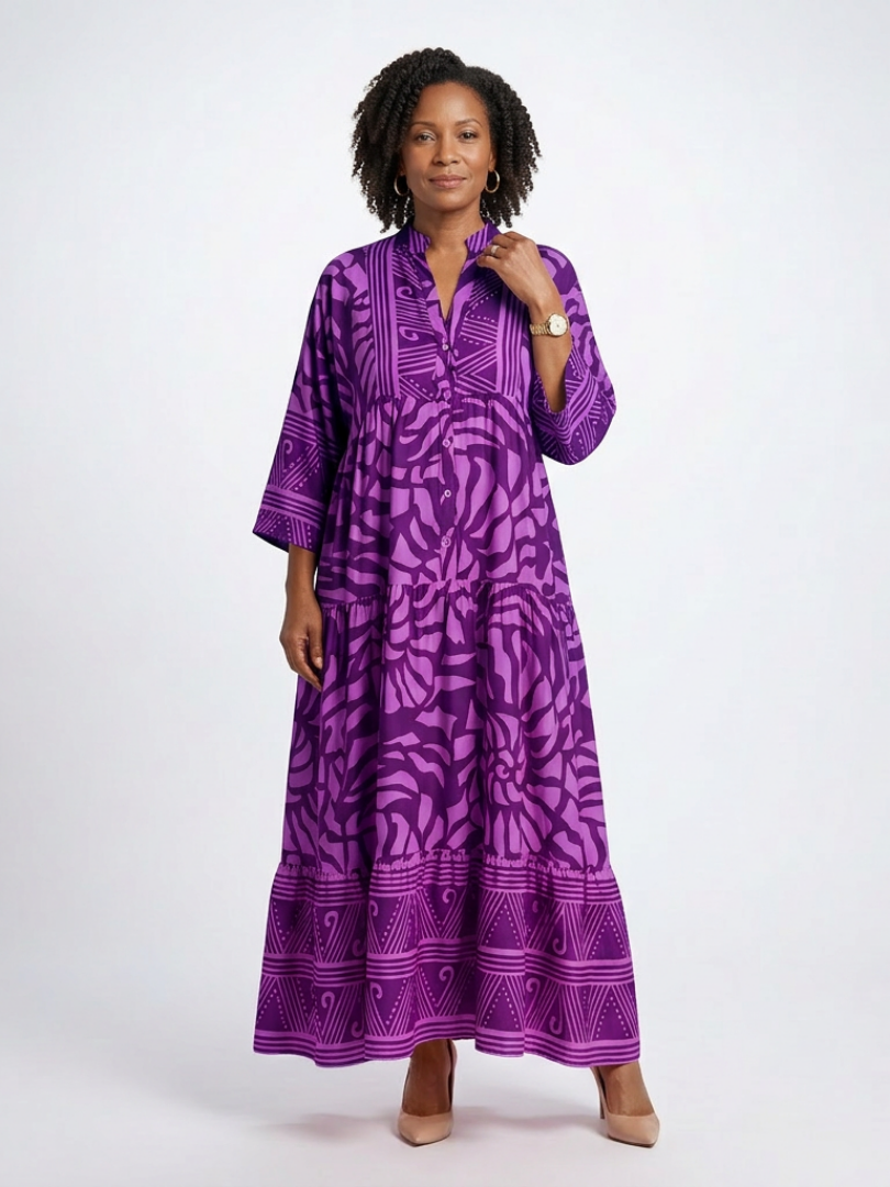 Marielle | Knopf-Front Midi Kleid