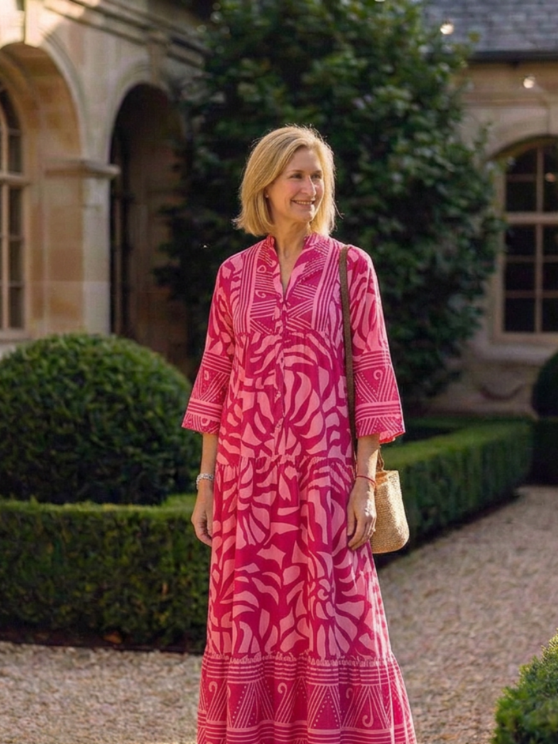 Marielle | Knopf-Front Midi Kleid